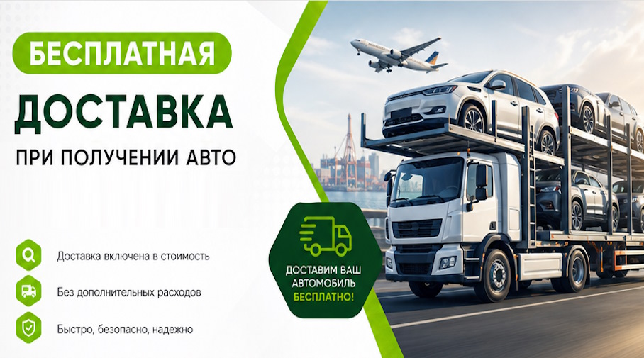 Акция! Бесплатная доставка по Устях-Лабинске при получении авто